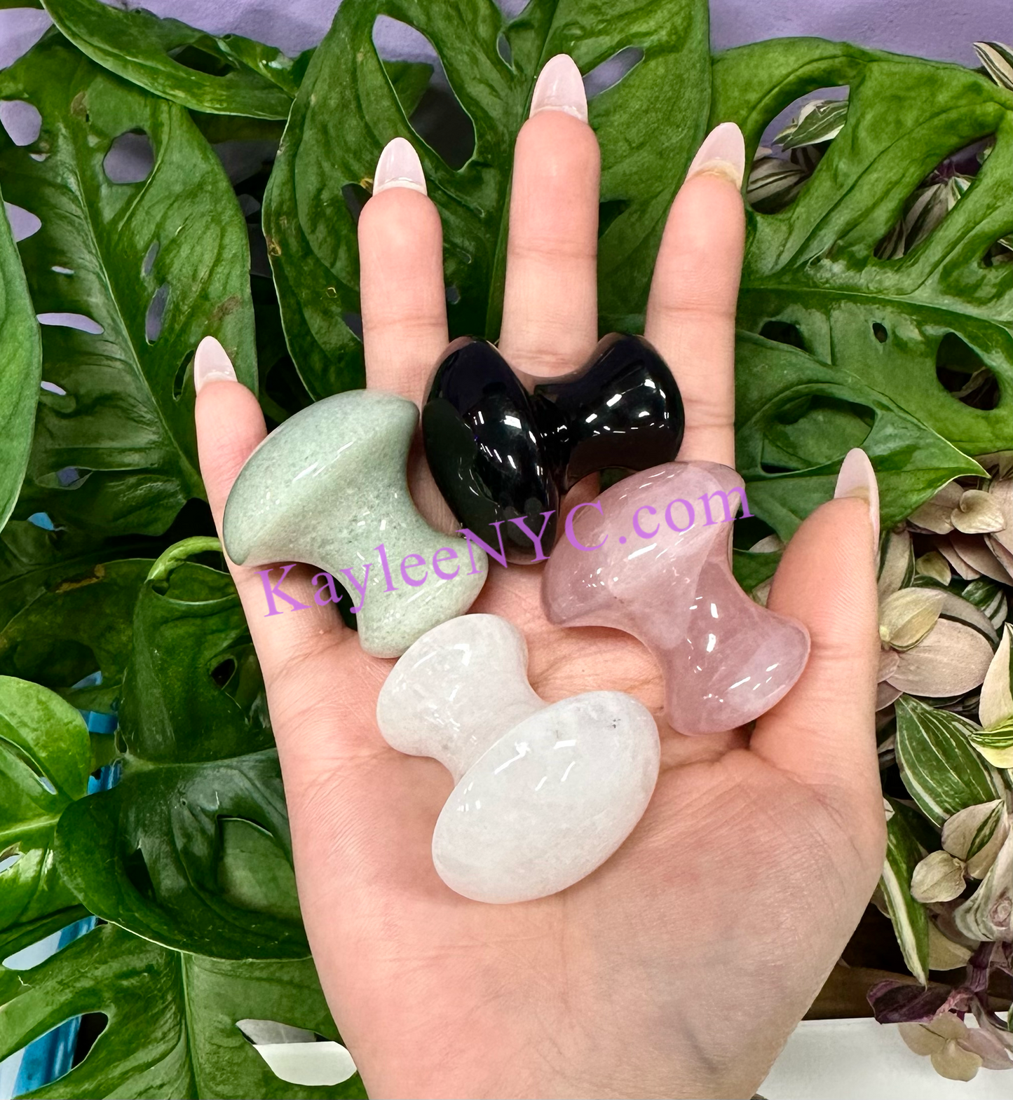 6 pcs Natural Crystal Mushroom Massager