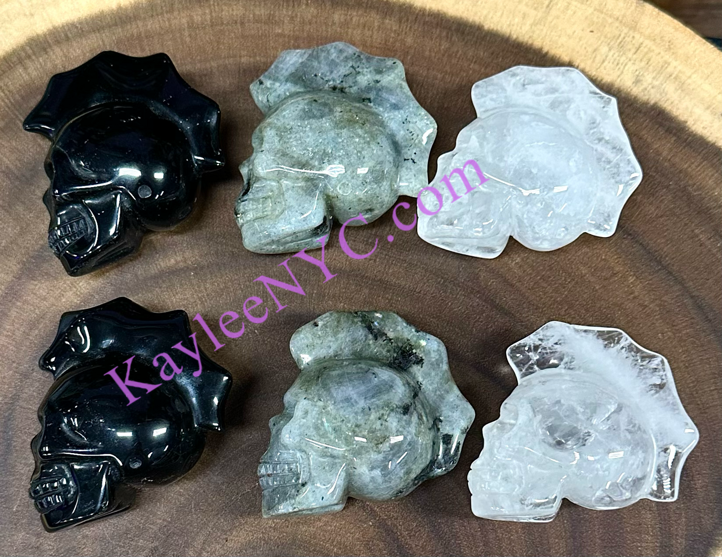 Wholesale lot 6 Pcs 2.5” Natural Crystal Mohawk Skulls Healing Energy