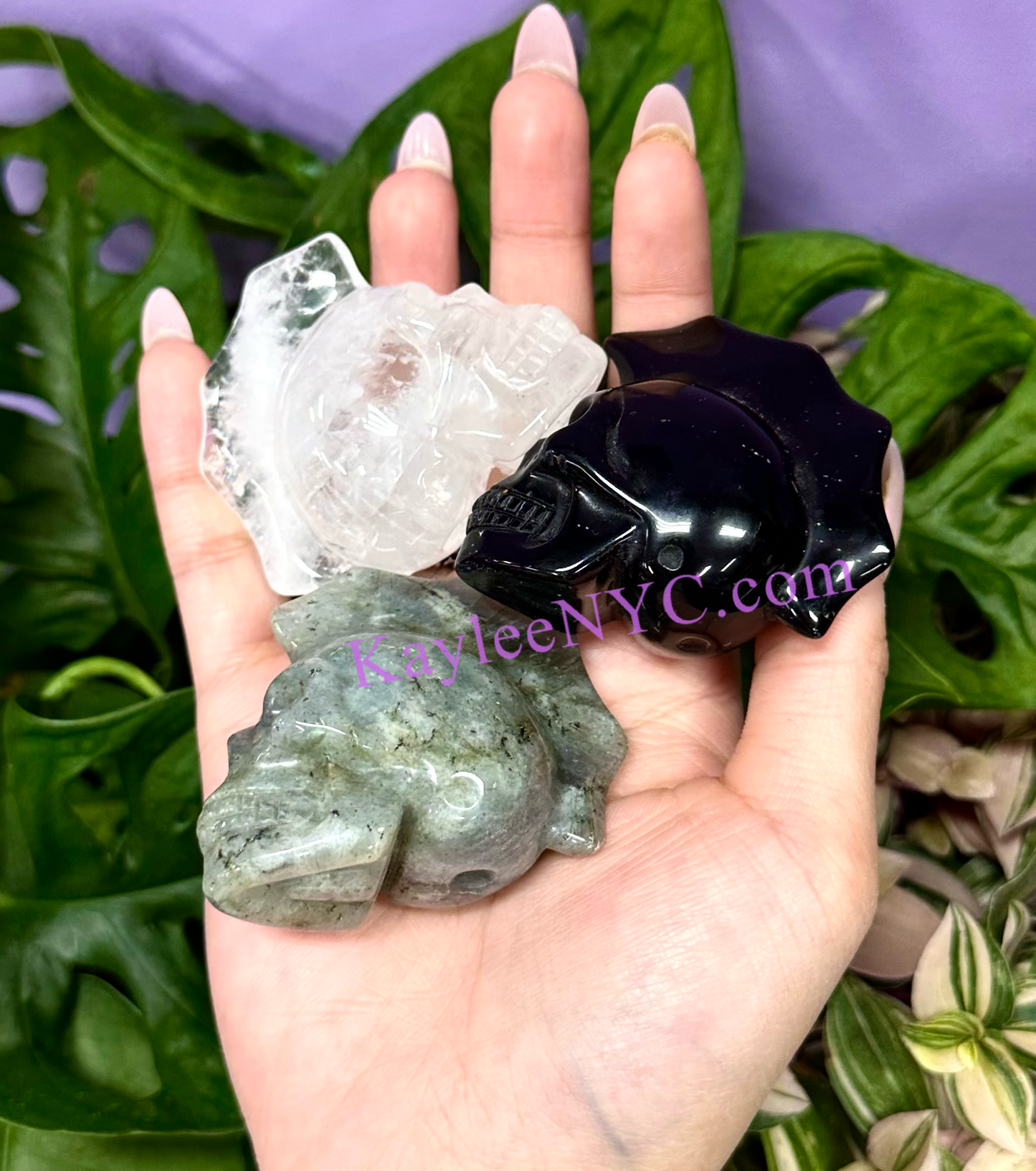 Wholesale lot 6 Pcs 2.5” Natural Crystal Mohawk Skulls Healing Energy