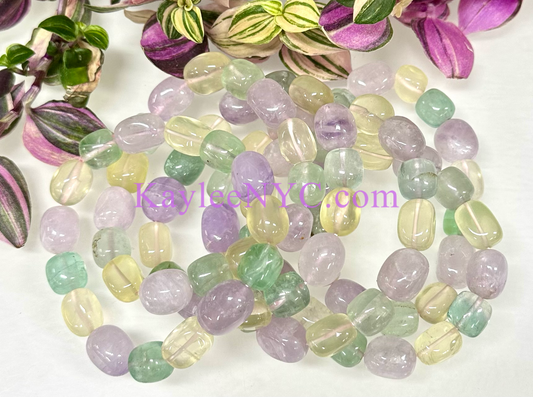 6 Pcs 3 mix Natural Crystal tumble Stretch Bracelet Crystal Healing Energy