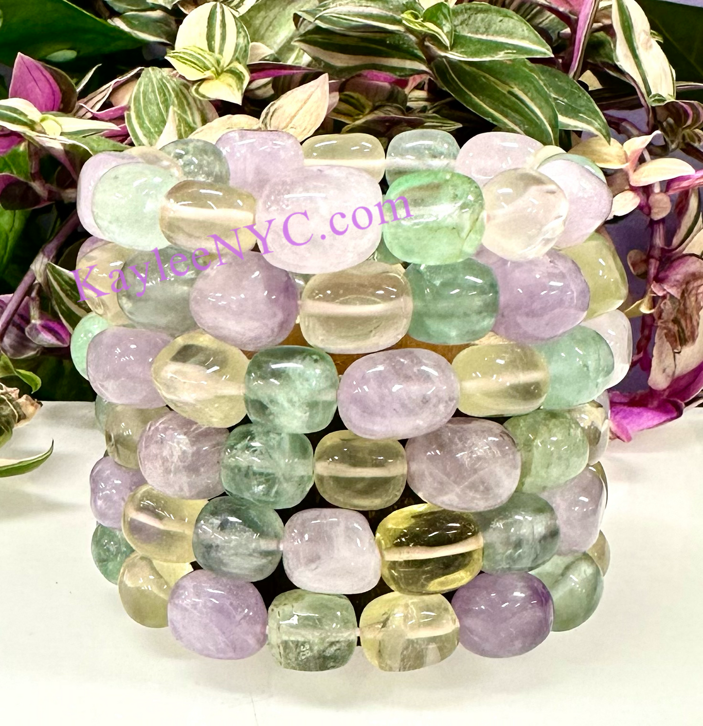 6 Pcs 3 mix Natural Crystal tumble Stretch Bracelet Crystal Healing Energy