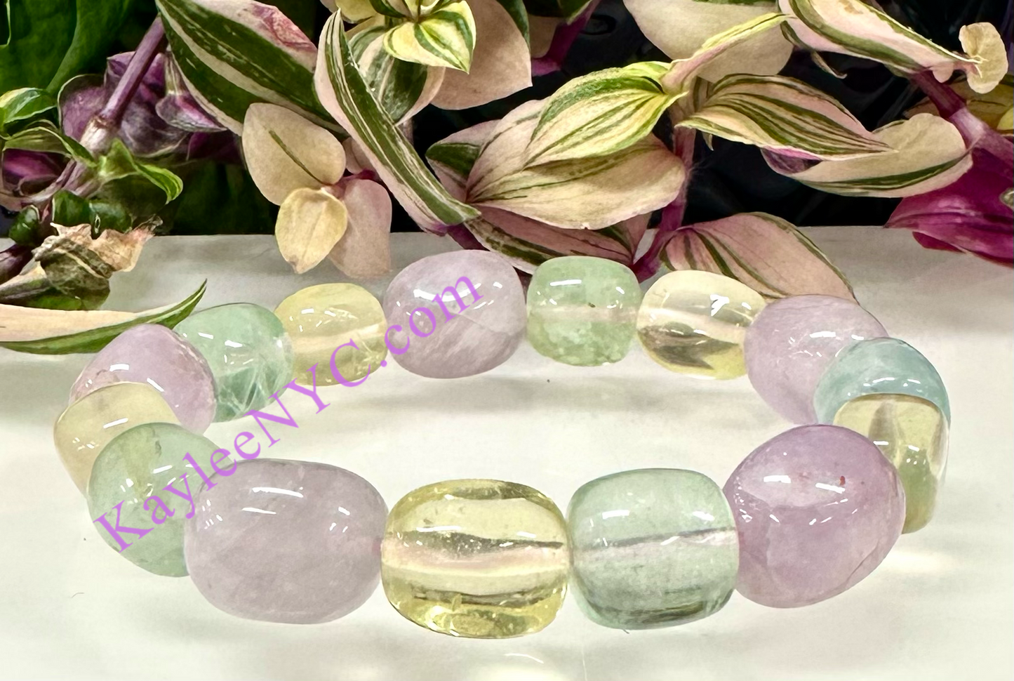 6 Pcs 3 mix Natural Crystal tumble Stretch Bracelet Crystal Healing Energy