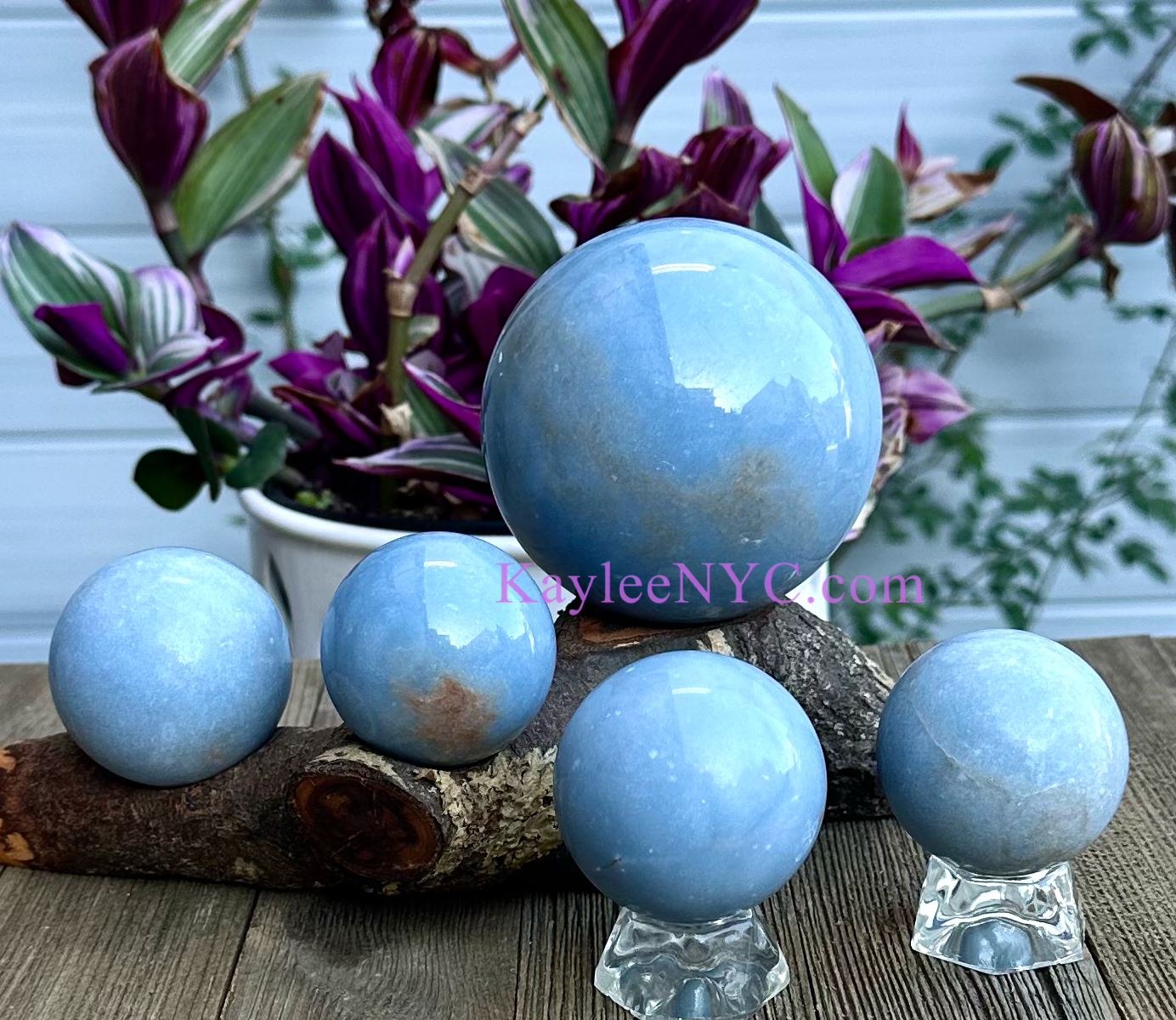 5-6 PCs Natural Angelite Crystal Sphere