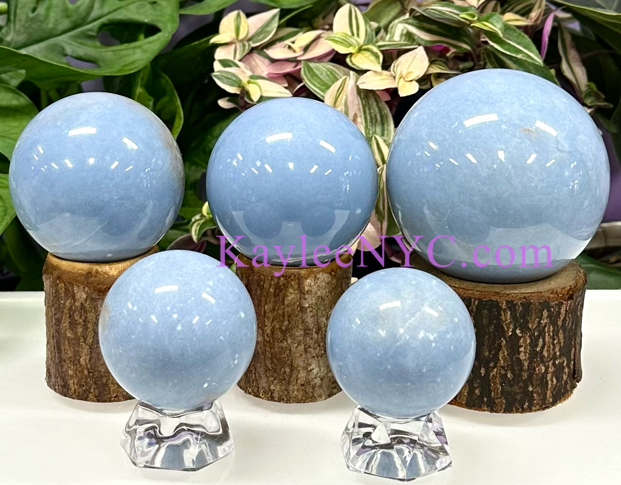 5-6 PCs Natural Angelite Crystal Sphere