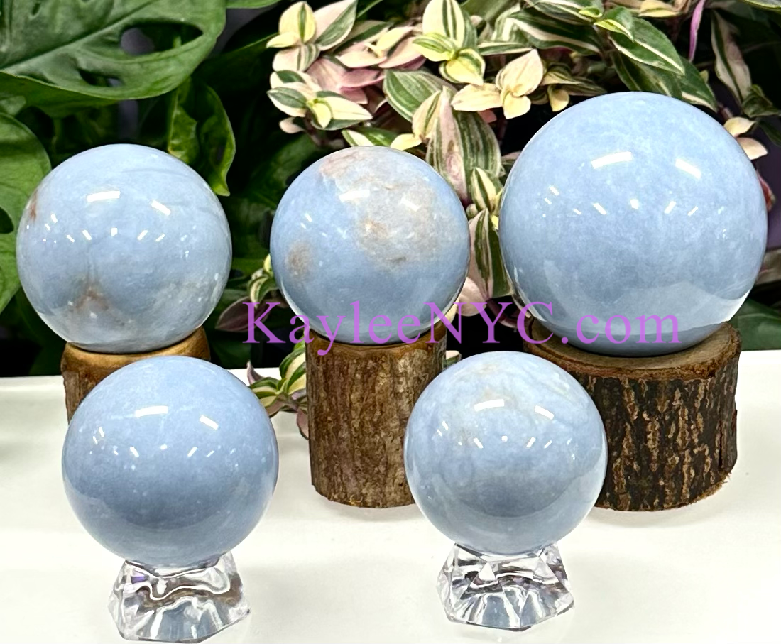 5-6 PCs Natural Angelite Crystal Sphere