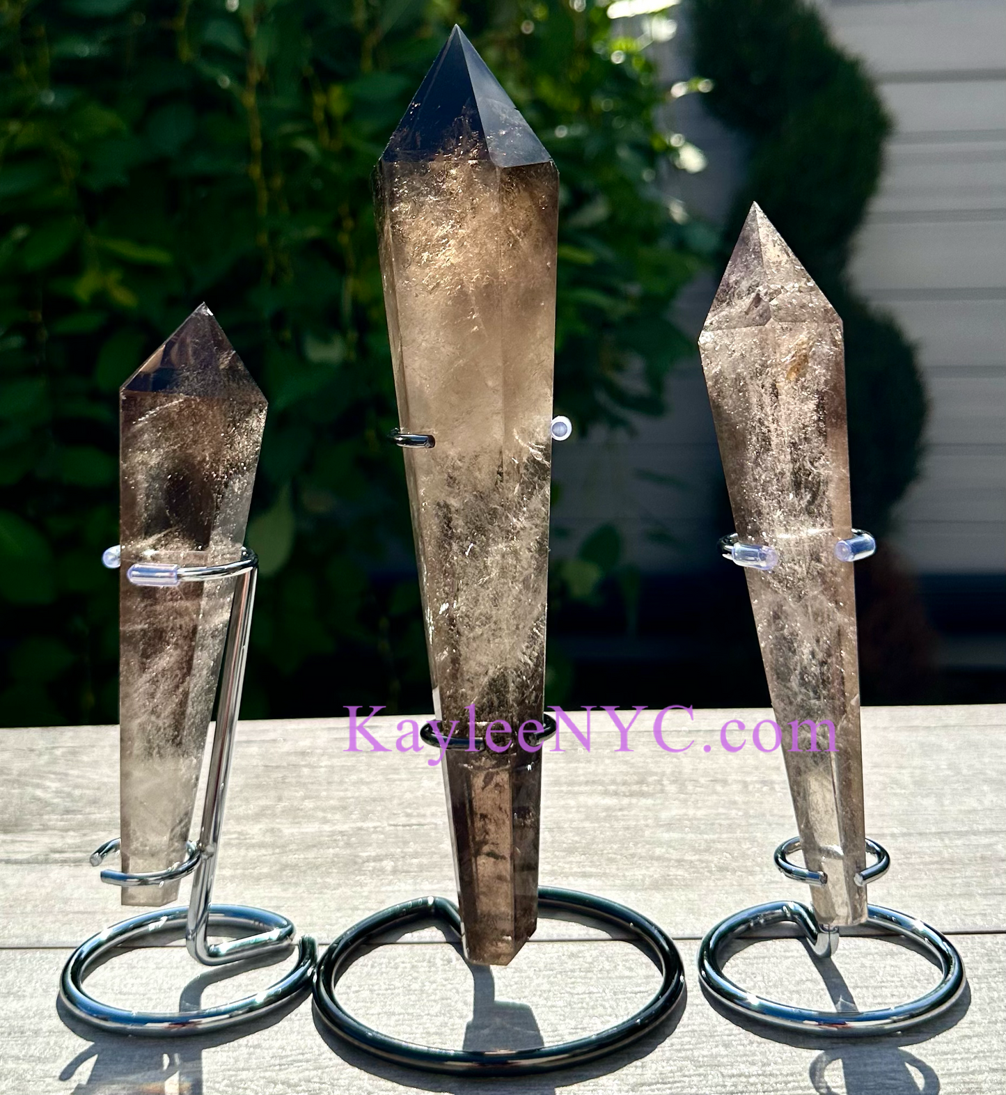 Wholesale Lot 3 pcs Natural Smoky Quartz Septer w stand Crystal Energy