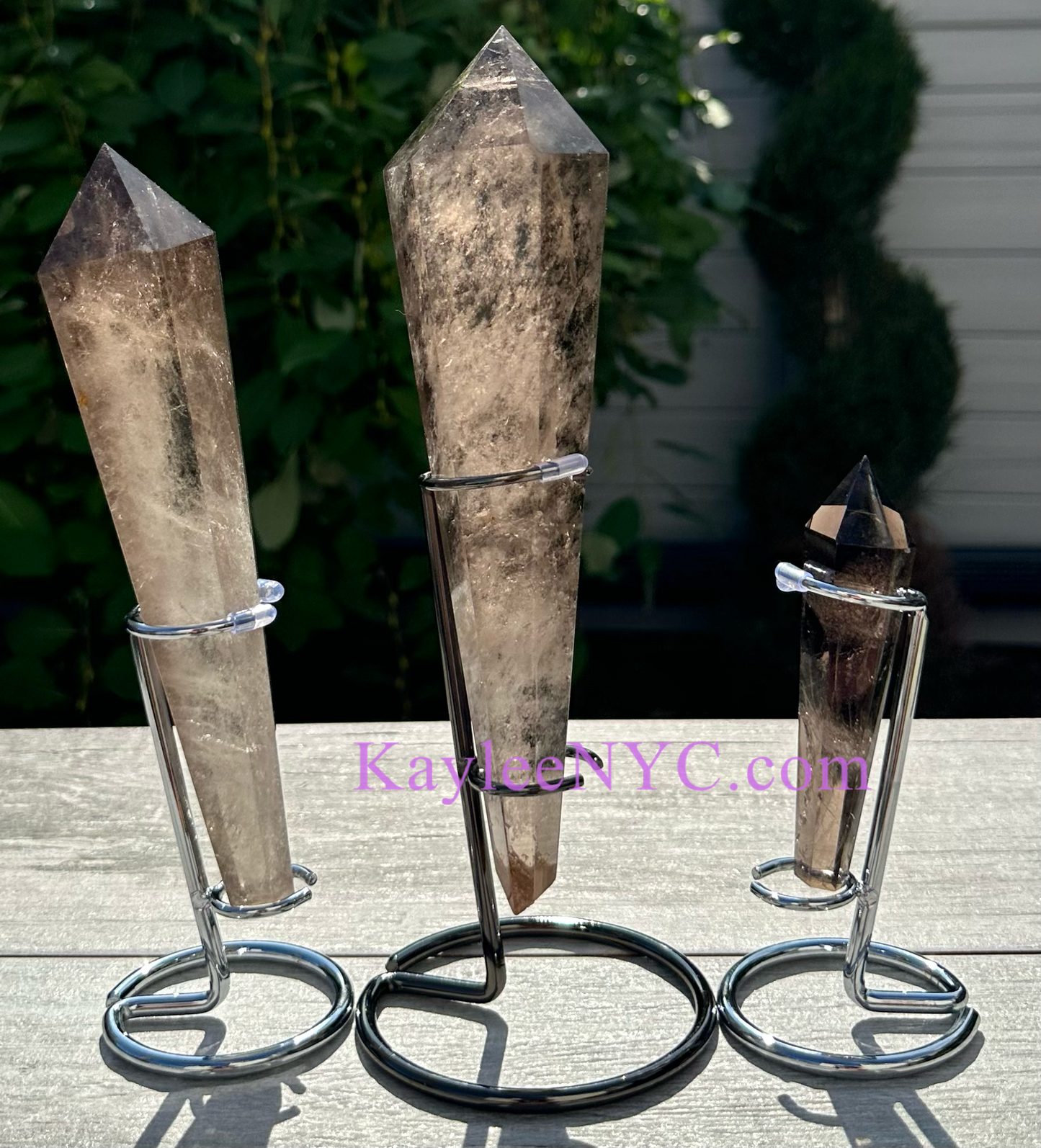 Wholesale Lot 3 pcs Natural Smoky Quartz Septer w stand Crystal Energy