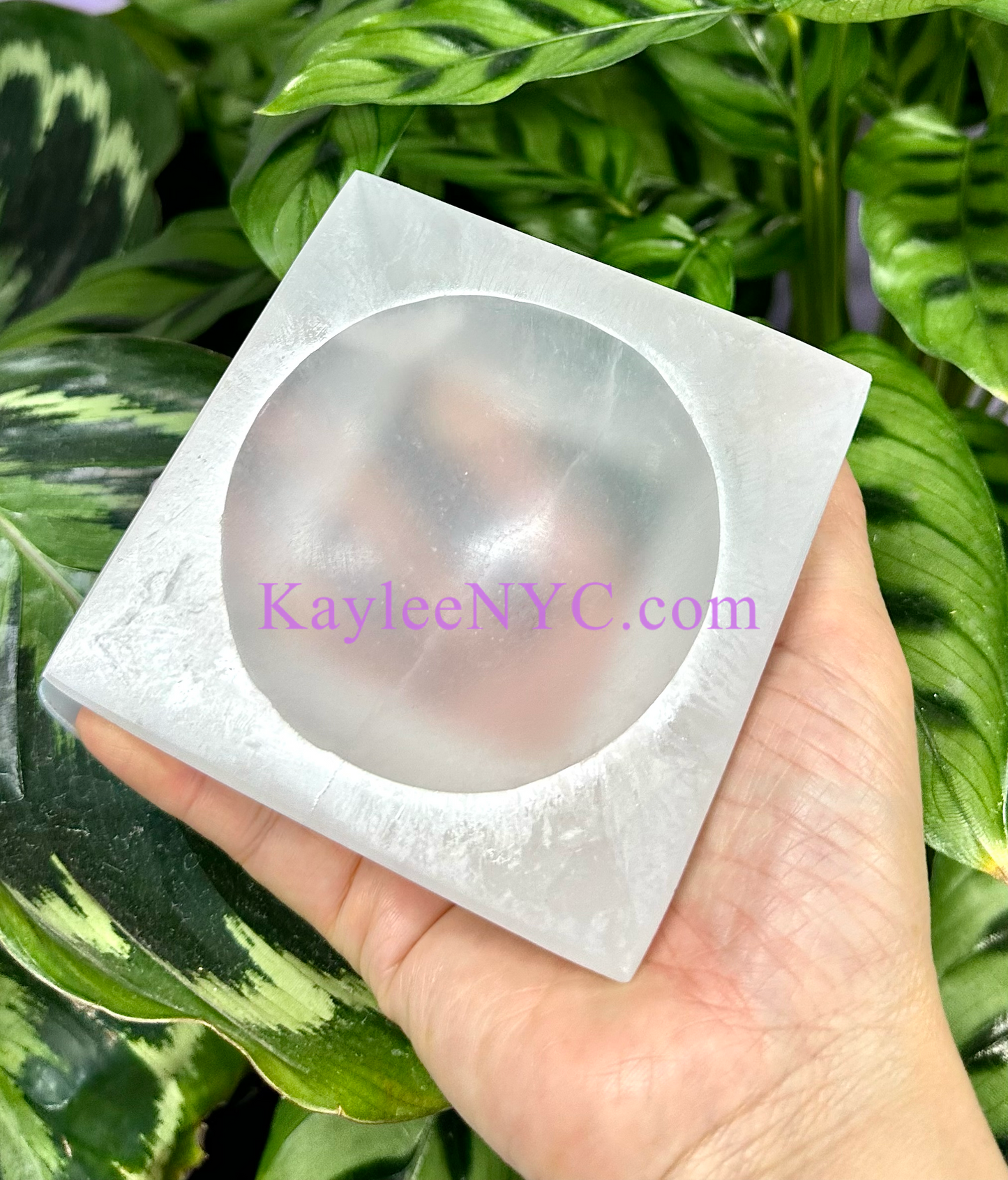 6 PCs large Natural Selenite aka Satin Spar Square Bowl ~10cm