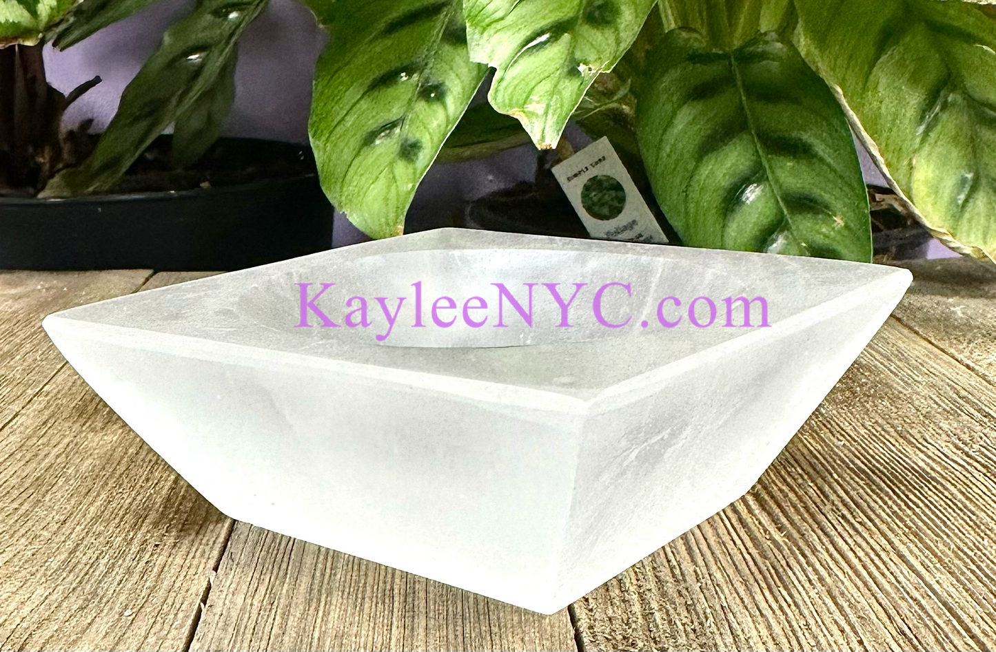 6 PCs large Natural Selenite aka Satin Spar Square Bowl ~10cm