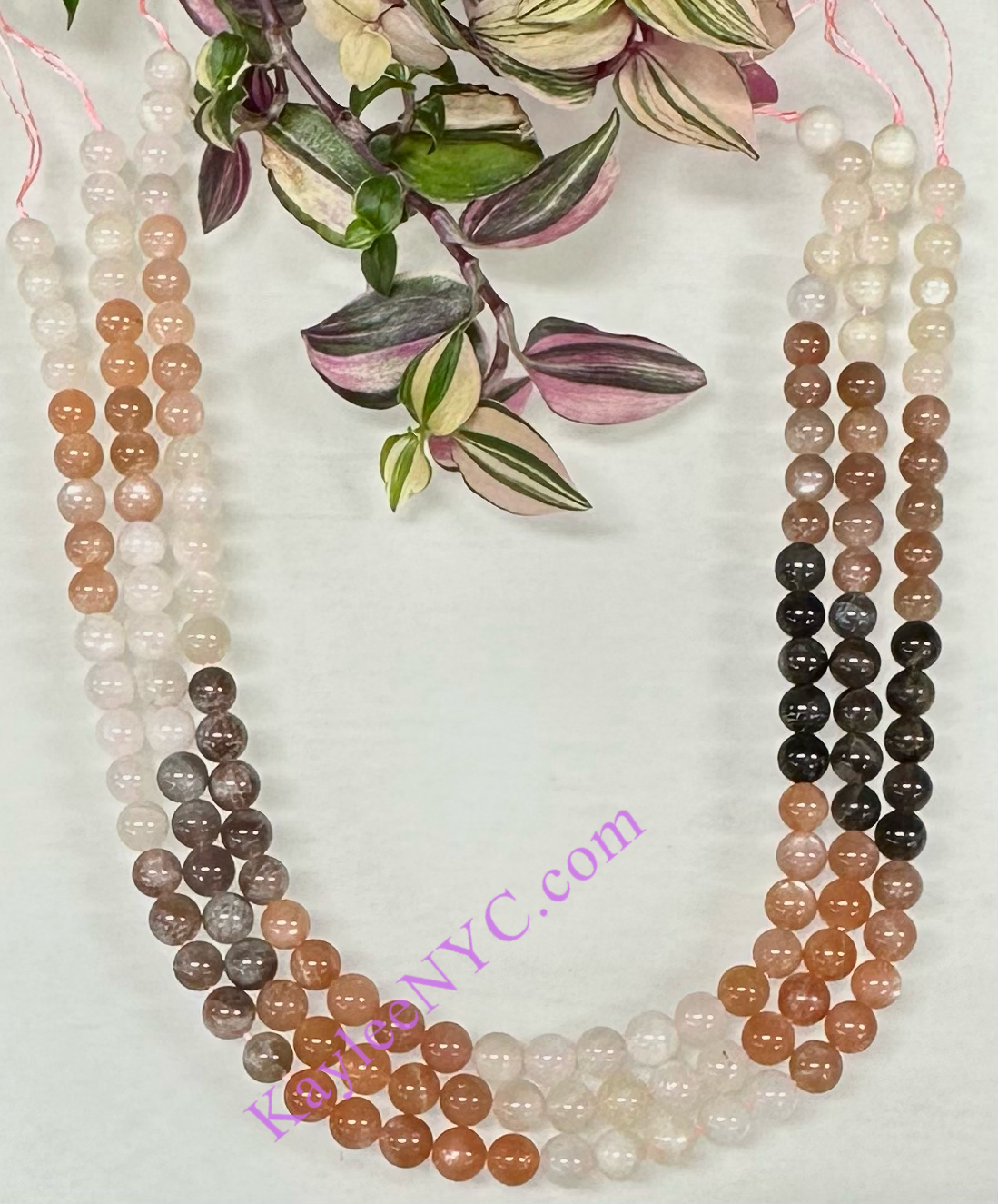 3 strands 8mm Natural Mix Moonstone Beads