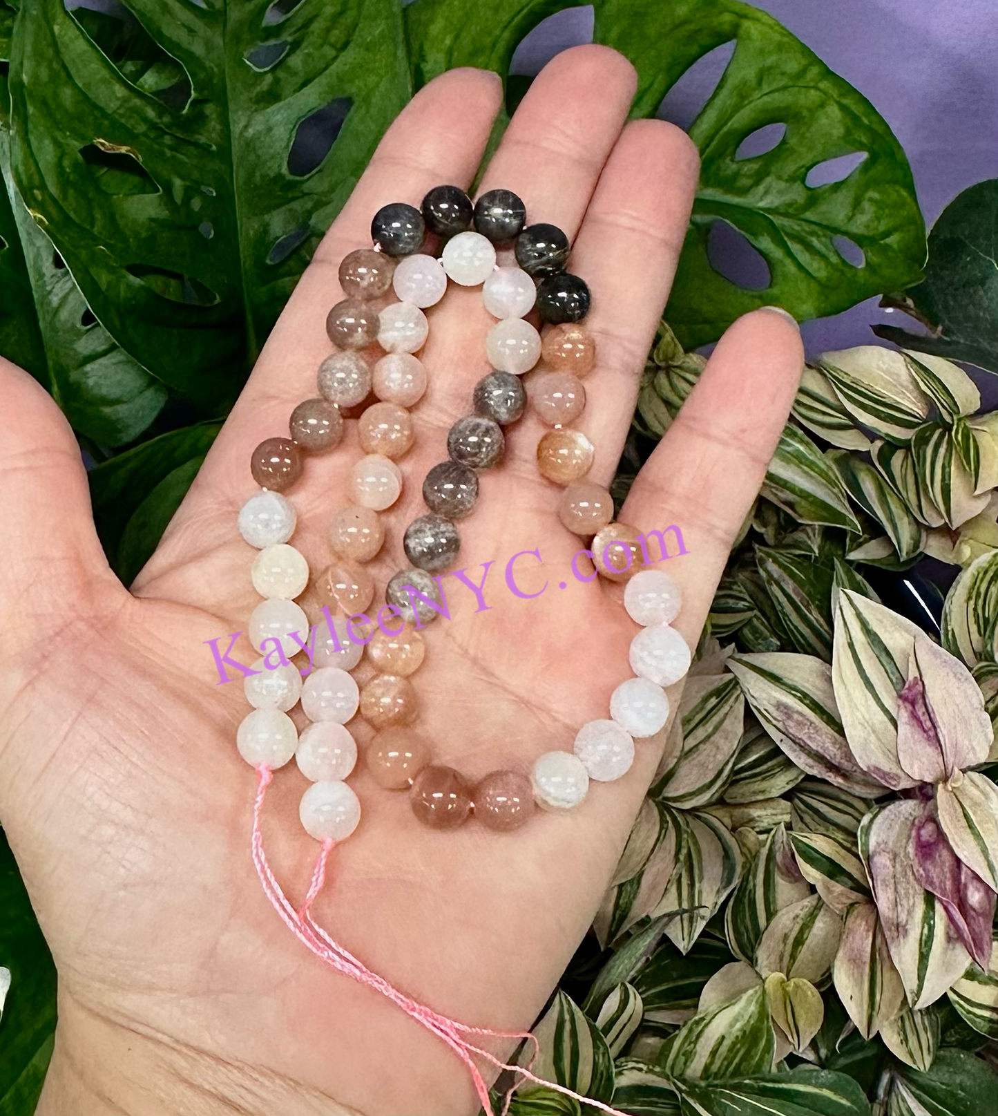 3 strands 8mm Natural Mix Moonstone Beads