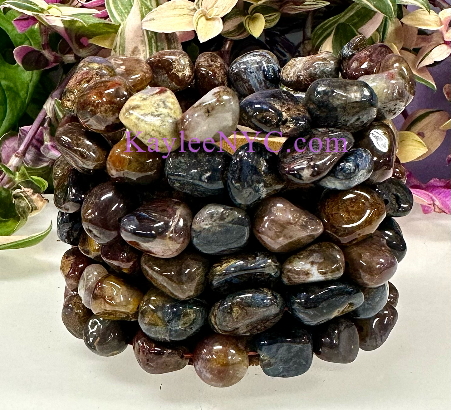 6 Pcs Natural Pietersite tumble Stretch Bracelet Crystal Healing Energy