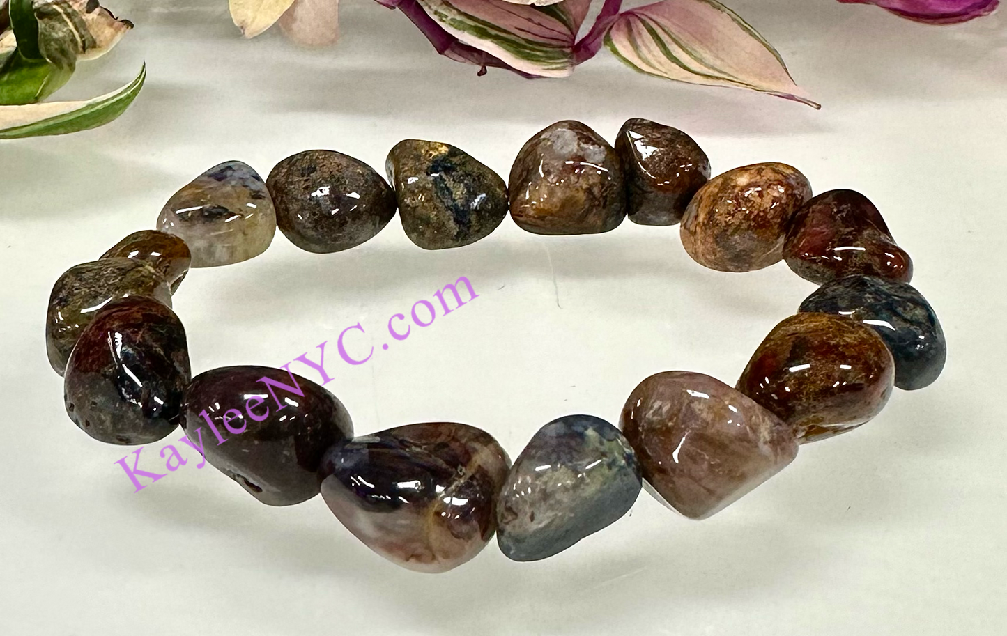 6 Pcs Natural Pietersite tumble Stretch Bracelet Crystal Healing Energy