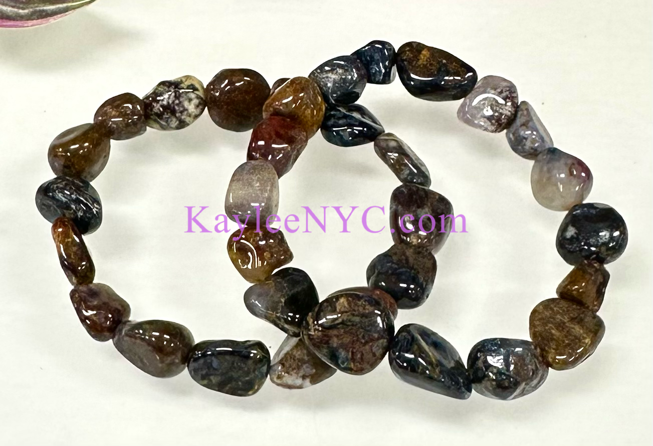 6 Pcs Natural Pietersite tumble Stretch Bracelet Crystal Healing Energy