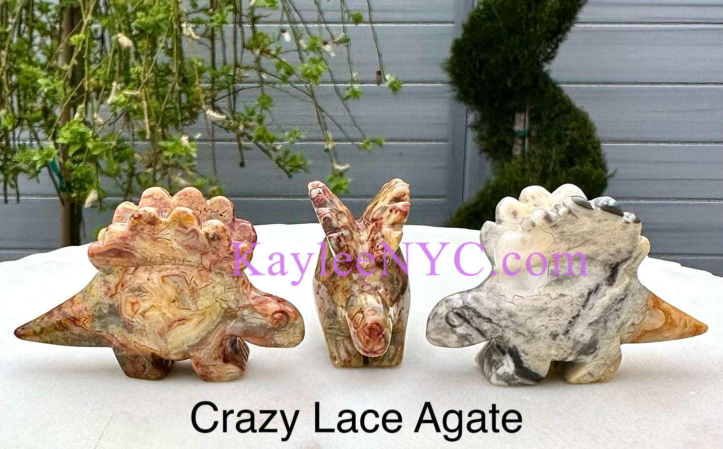 8 PCs 3” Natural Crystal Dinosaurs Carving