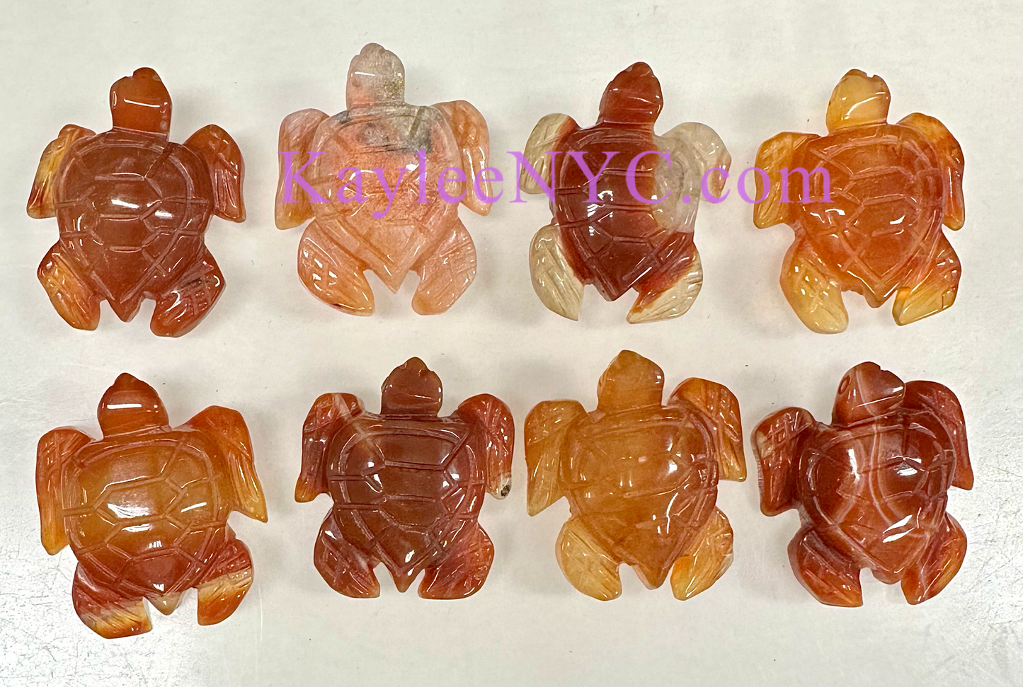 8 PCs 1.5” Natural Crystal Carnelian Turtles