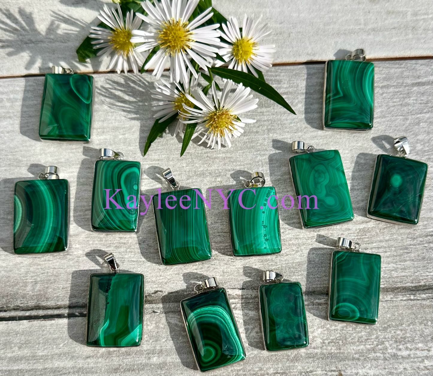 Wholesale Lot 6 Pcs Natural Malachite Pendant Crystals Healing Energy