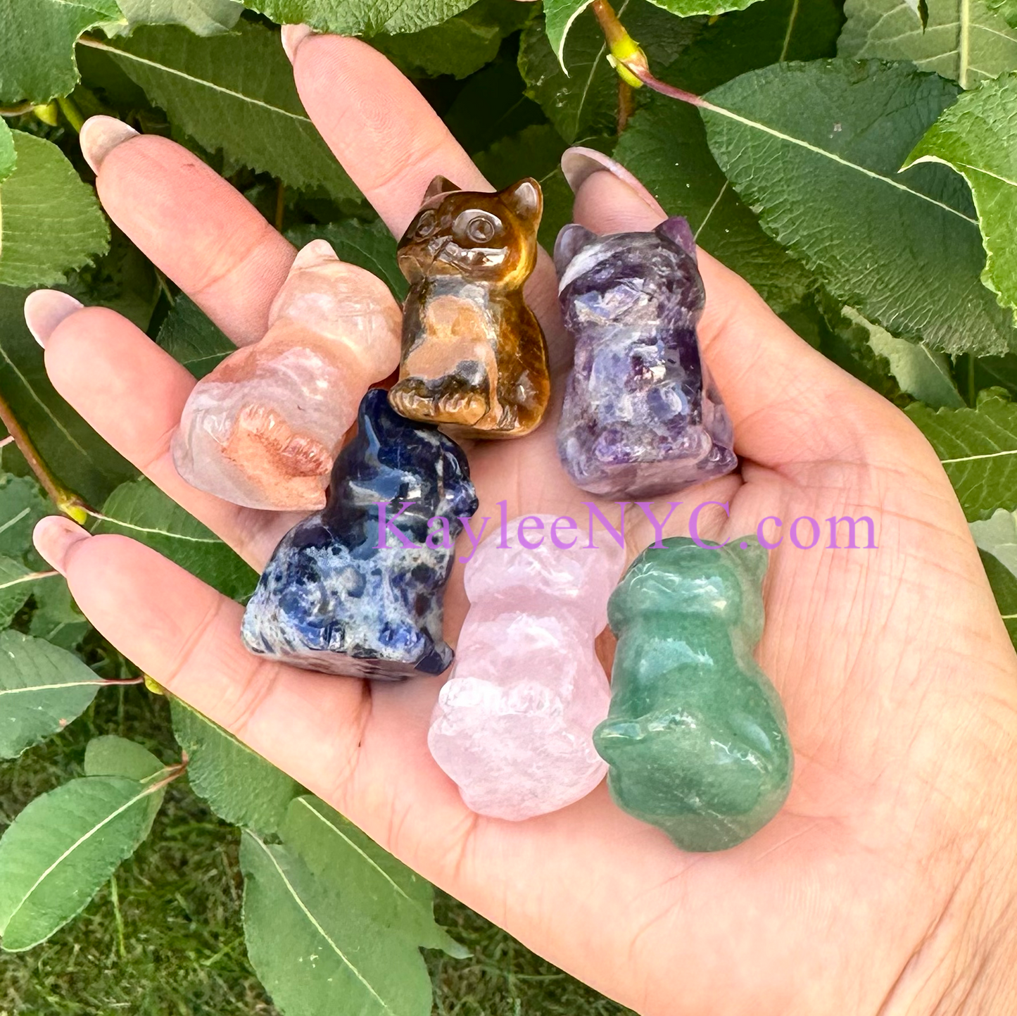 10 PCs Natural Crystals Cat Healing Energy