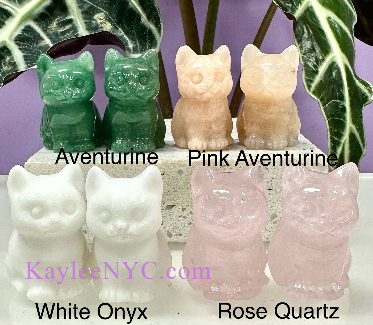 10 PCs Natural Crystals Cat Healing Energy