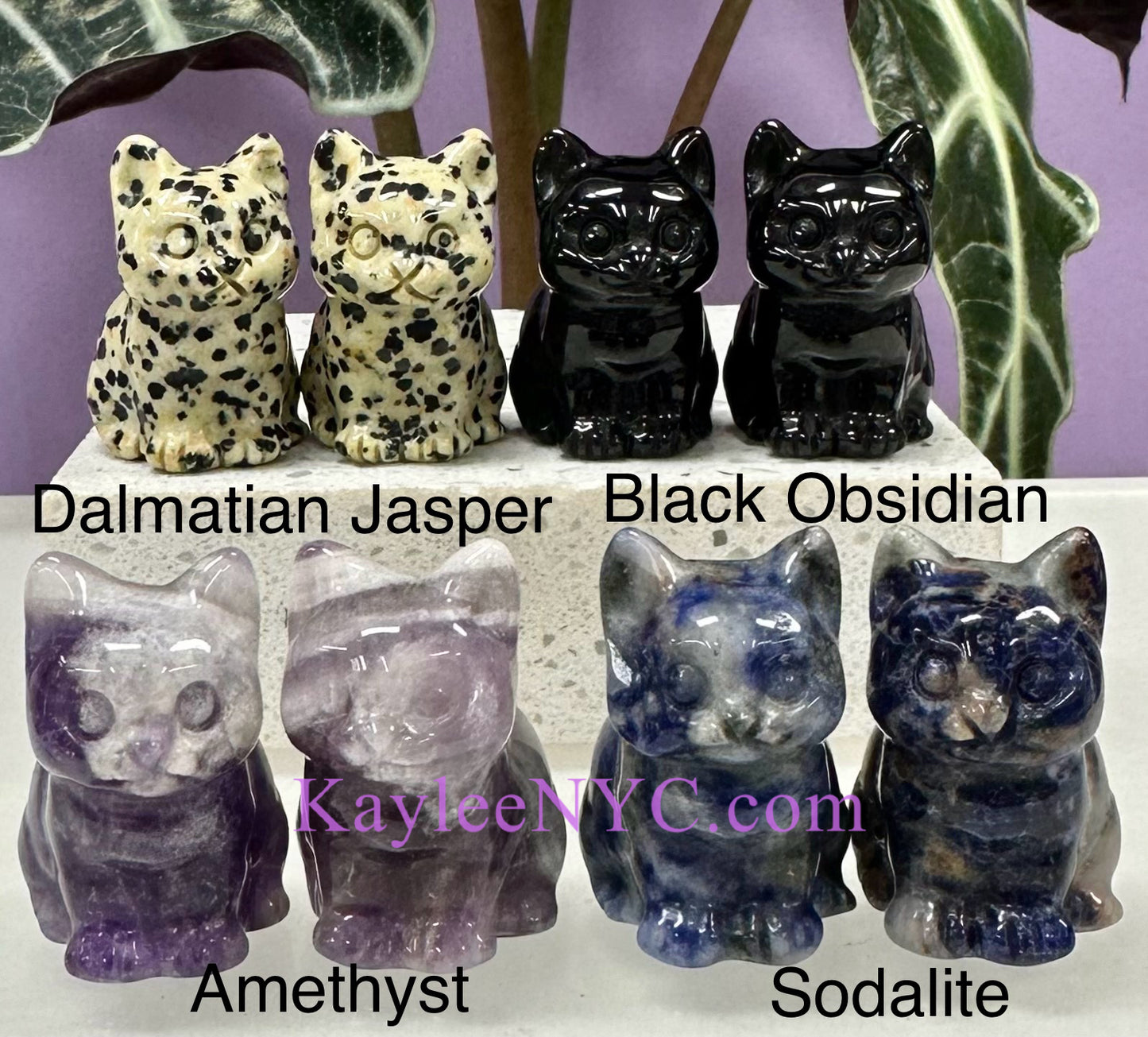 10 PCs Natural Crystals Cat Healing Energy