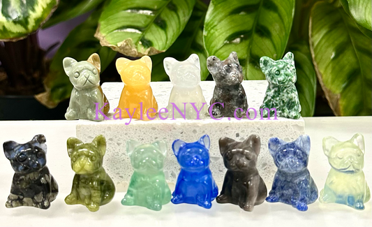 12 PCs 3cm Crystal Dog Healing Energy