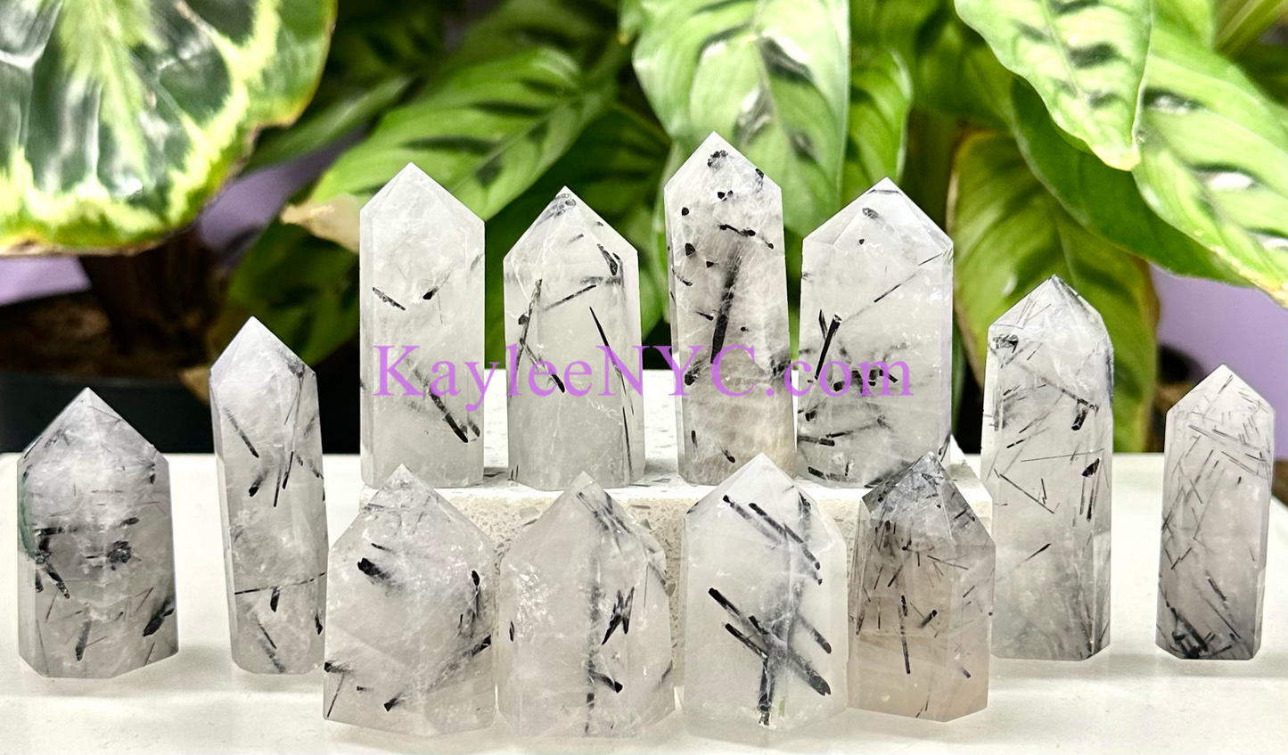 Wholesale Lot 1 Lb Natural Tourmalinated Quartz Obelisk Tower Point Crystal Healing