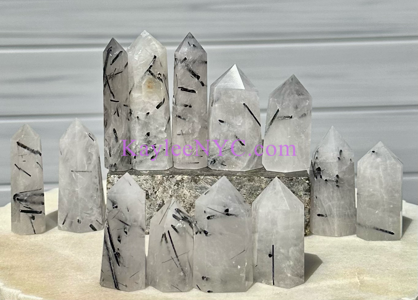 Wholesale Lot 1 Lb Natural Tourmalinated Quartz Obelisk Tower Point Crystal Healing