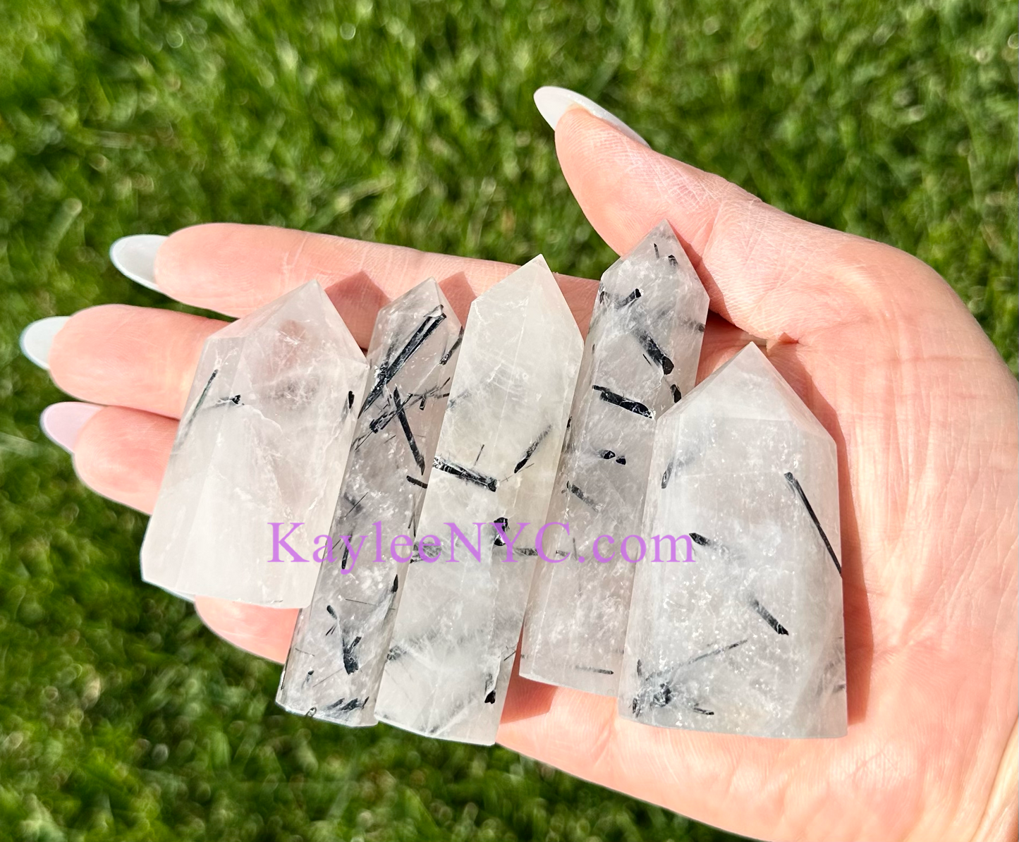 Wholesale Lot 1 Lb Natural Tourmalinated Quartz Obelisk Tower Point Crystal Healing