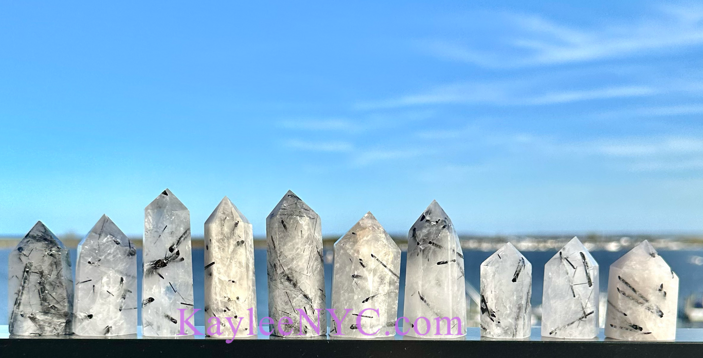 Wholesale Lot 1 Lb Natural Tourmalinated Quartz Obelisk Tower Point Crystal Healing