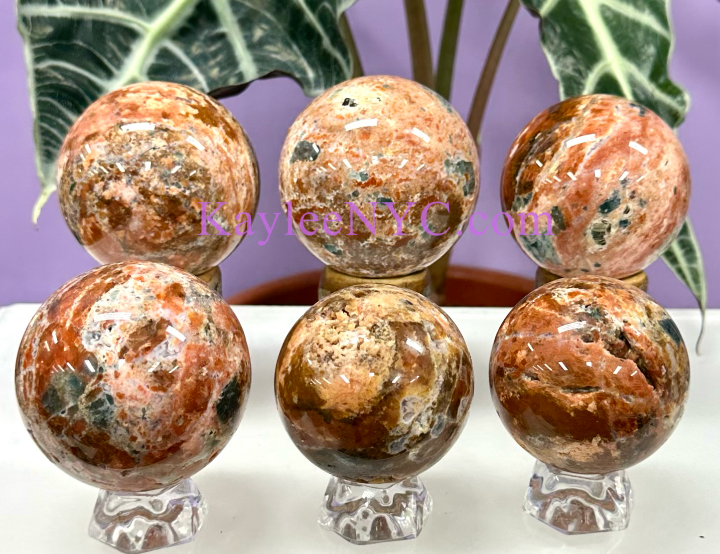 5-6 PCs Natural Sunstone Apatite Sphere