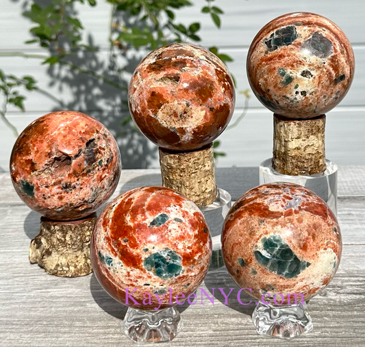 5-6 PCs Natural Sunstone Apatite Sphere