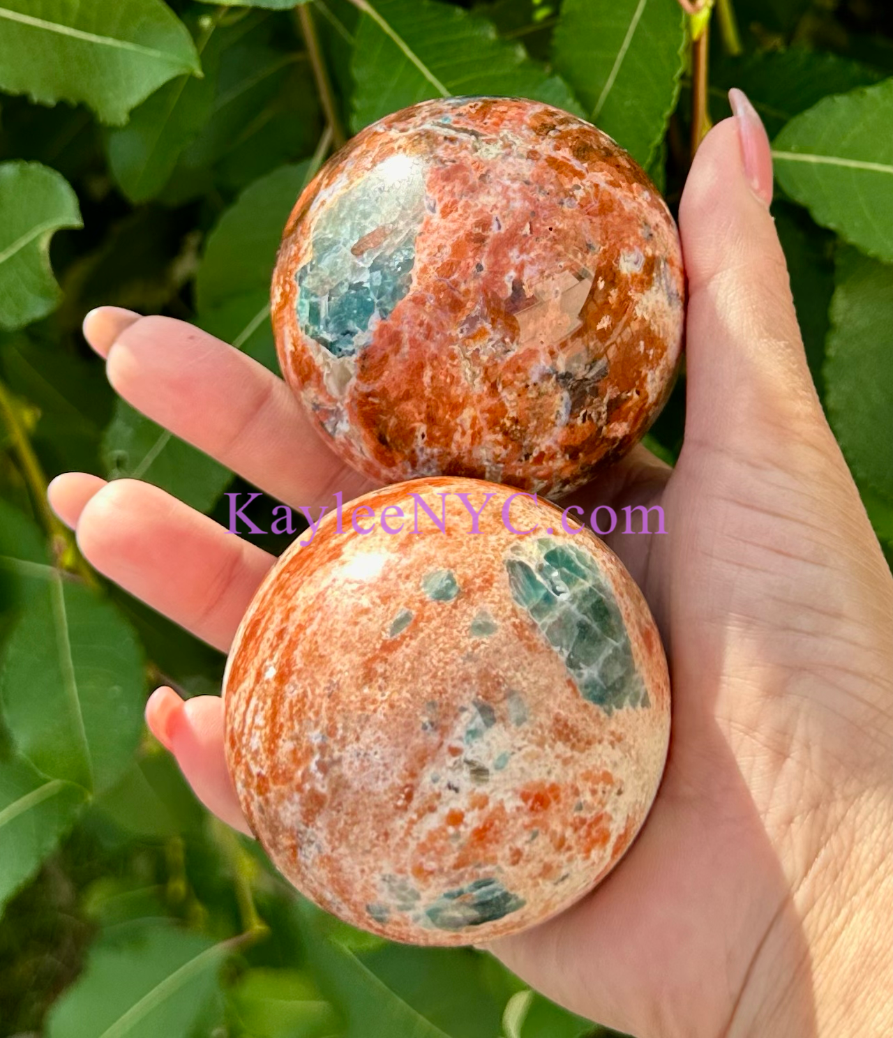 5-6 PCs Natural Sunstone Apatite Sphere