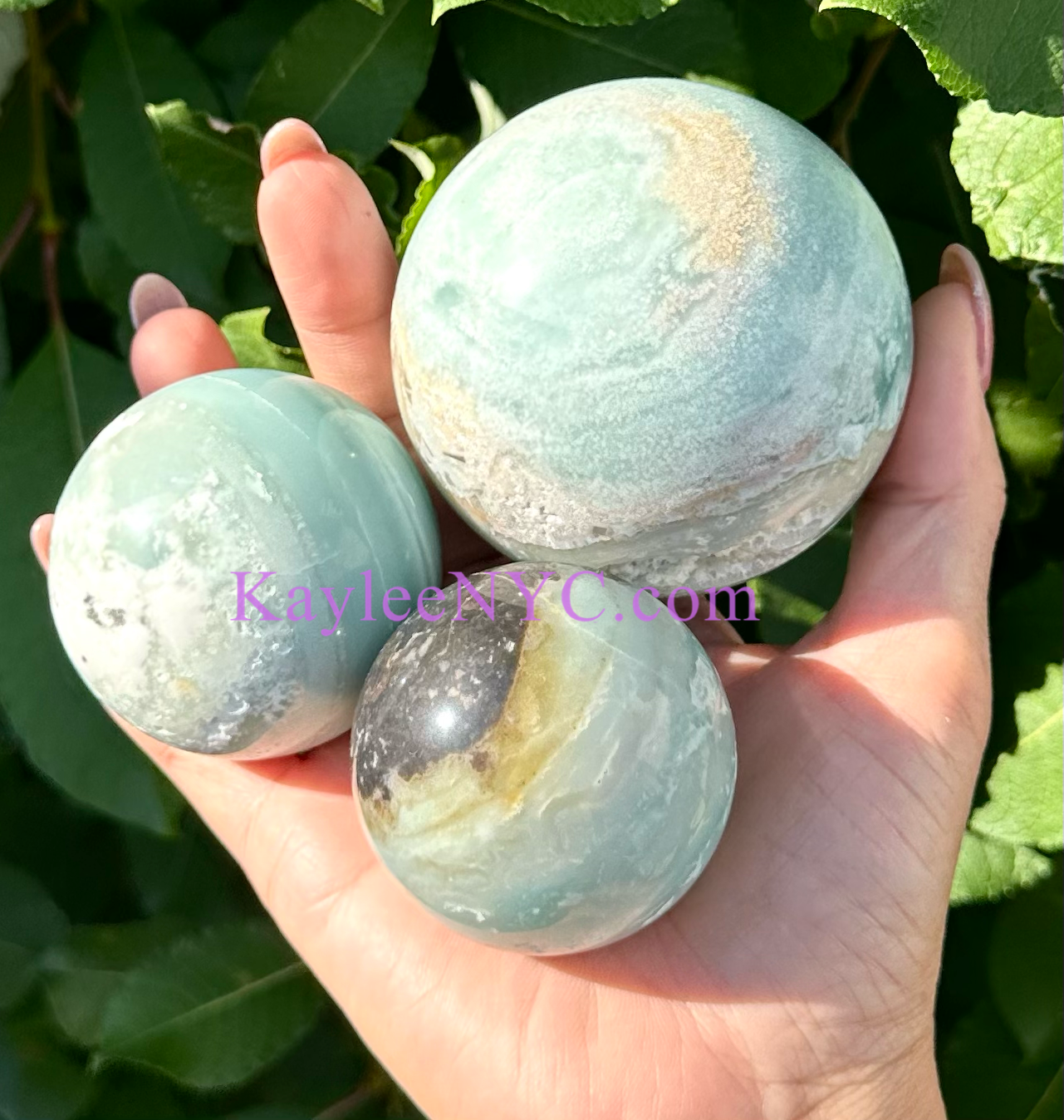 4-5 PCs Natural Amazonite Apatite Sphere