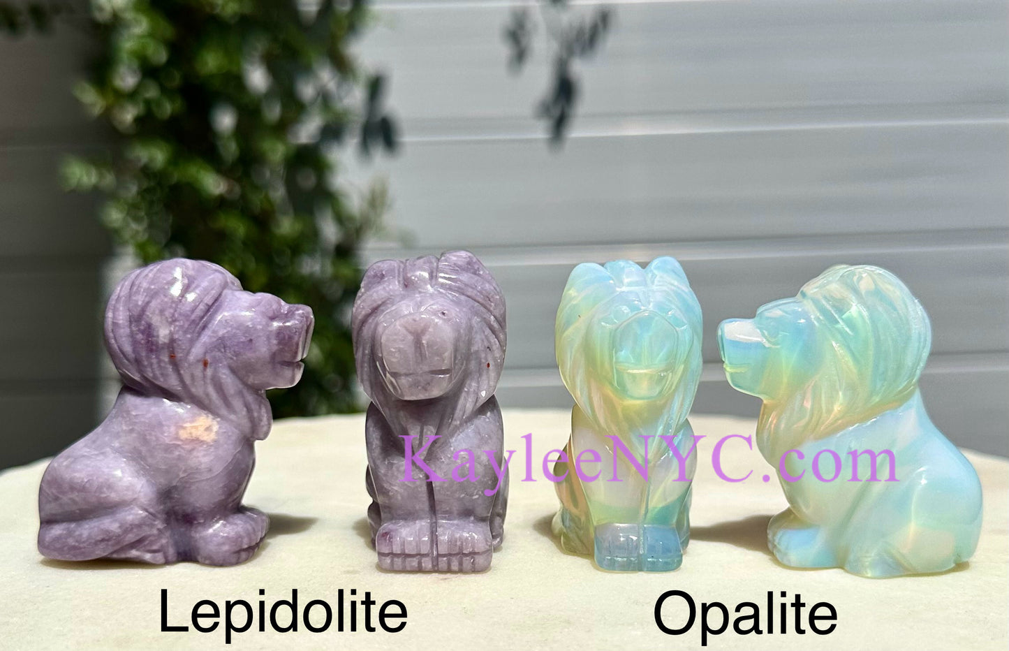 8 PCs 2” Mix Natural Crystal Lions