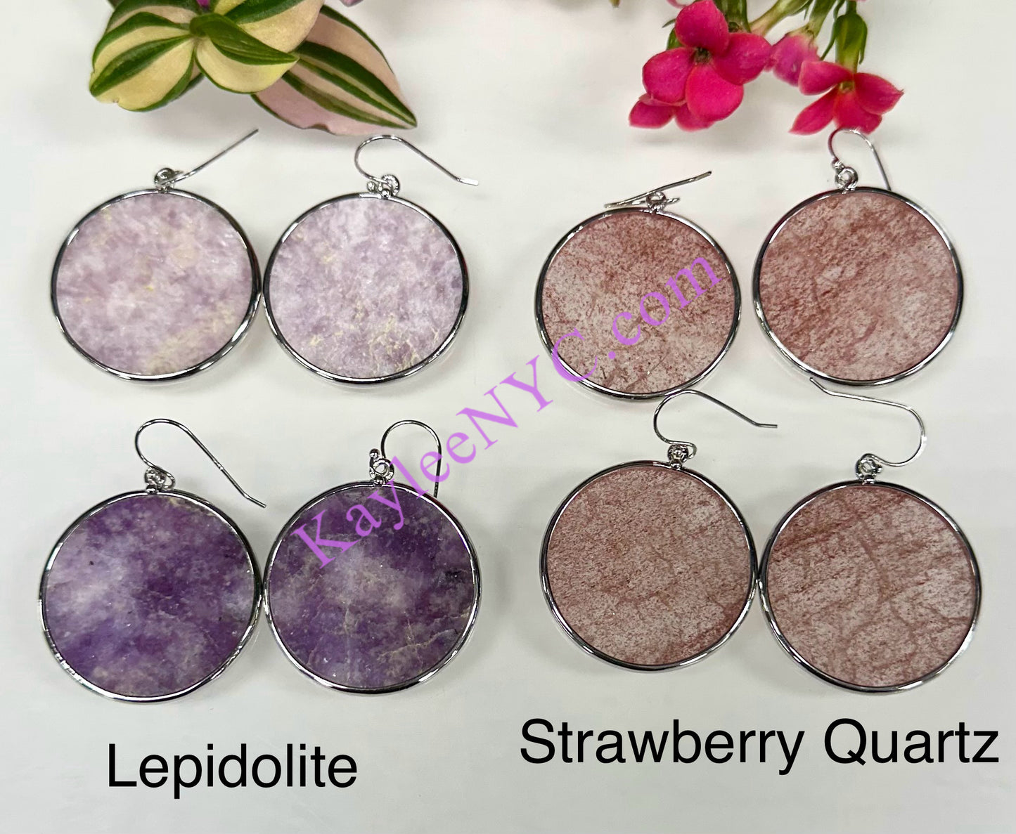 Wholesale Lot 8 Pairs Natural Crystal Sterling Silver(925) Dangling Earring