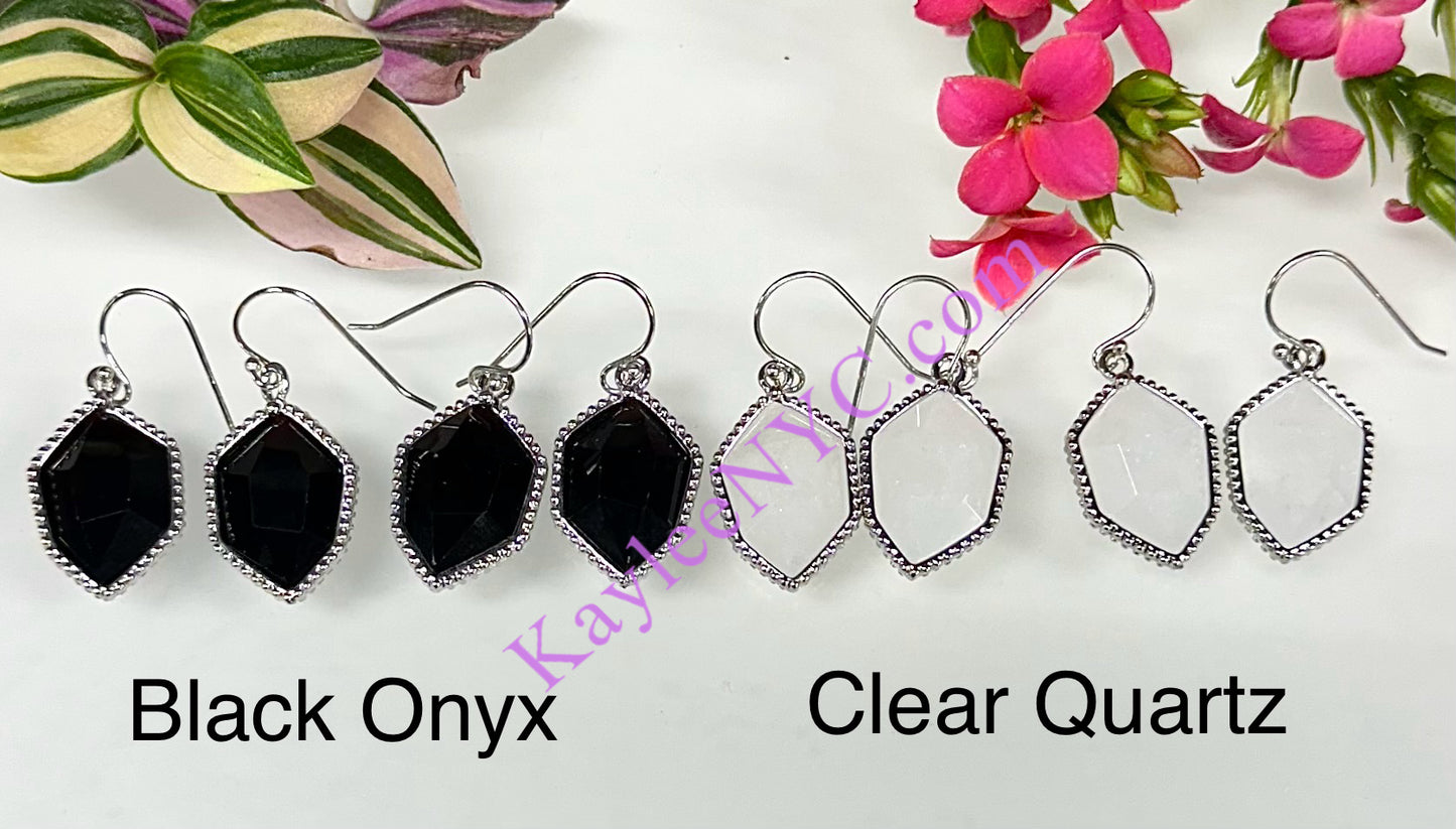 Wholesale Lot 10 Pairs Natural Crystal Sterling Silver(925) Dangling Earring