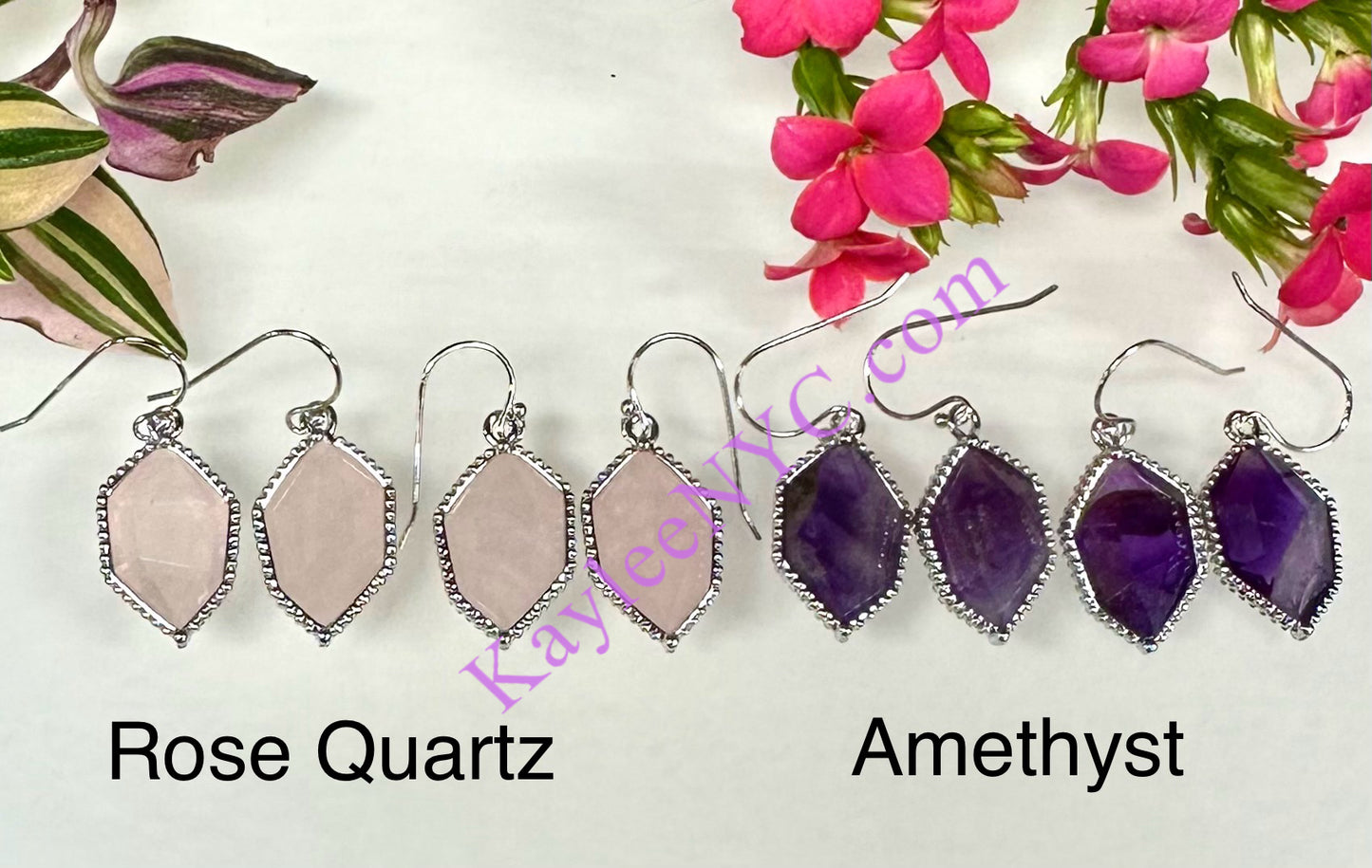 Wholesale Lot 10 Pairs Natural Crystal Sterling Silver(925) Dangling Earring