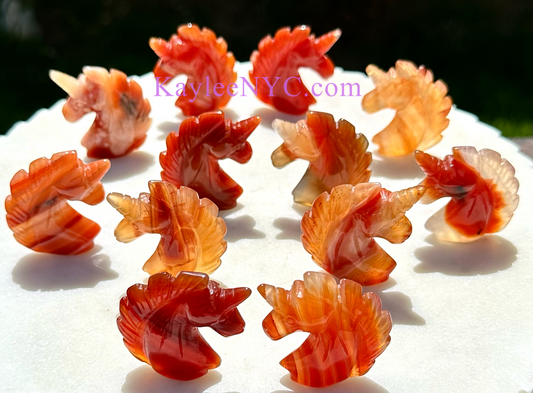 12 PCs 1.5” Natural Carnelian Unicorns Healing Energy