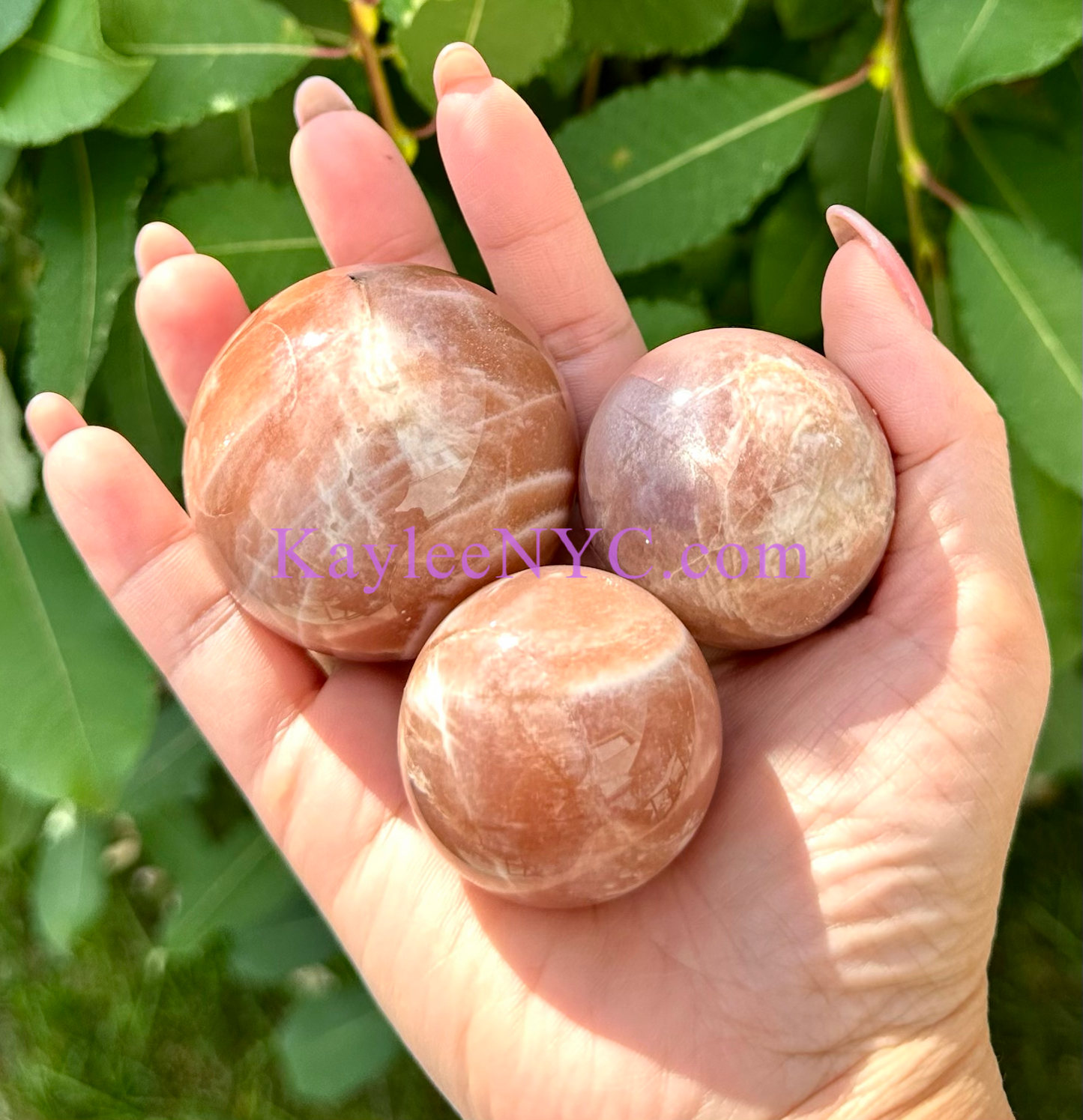 7 PCs Natural Sunstone Moonstone Sphere