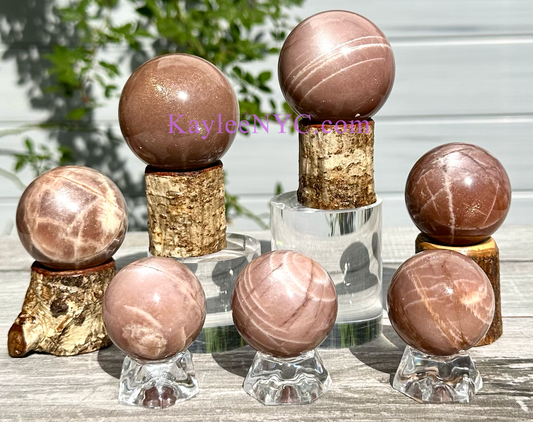 7 PCs Natural Sunstone Moonstone Sphere