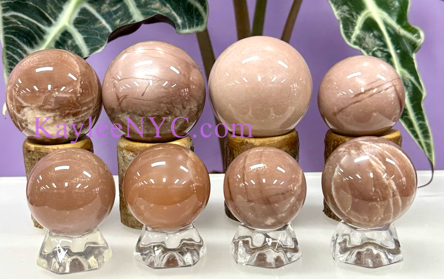 7 PCs Natural Sunstone Moonstone Sphere