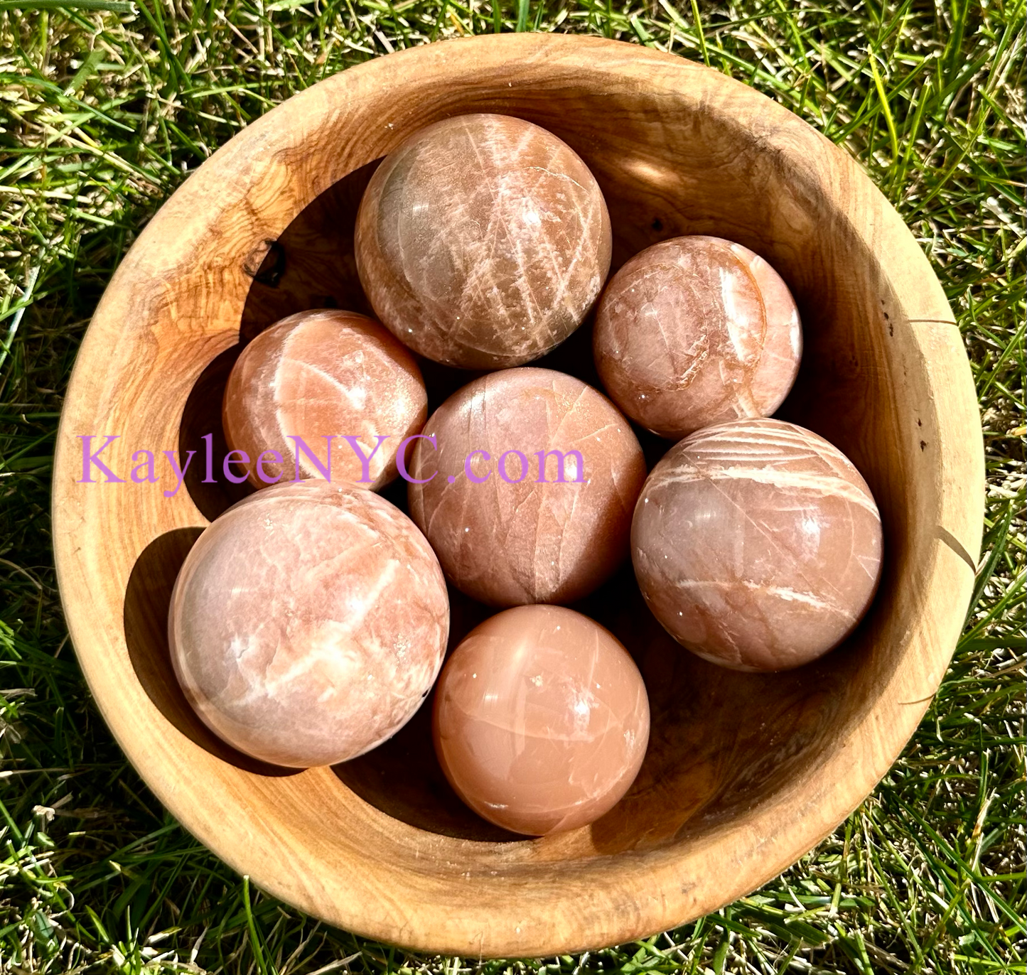 7 PCs Natural Sunstone Moonstone Sphere