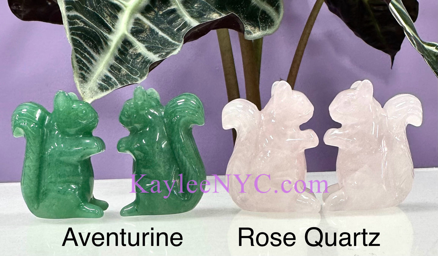 10 PCs 2” Natural Crystals Squirrel Carving