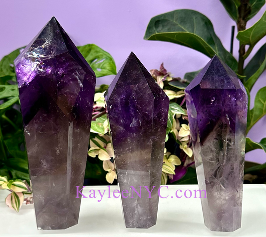 Wholesale Lot 3-4 Pcs Natural Bahia Amethyst Wand Dragon’s Teeth 2.8-3lbs