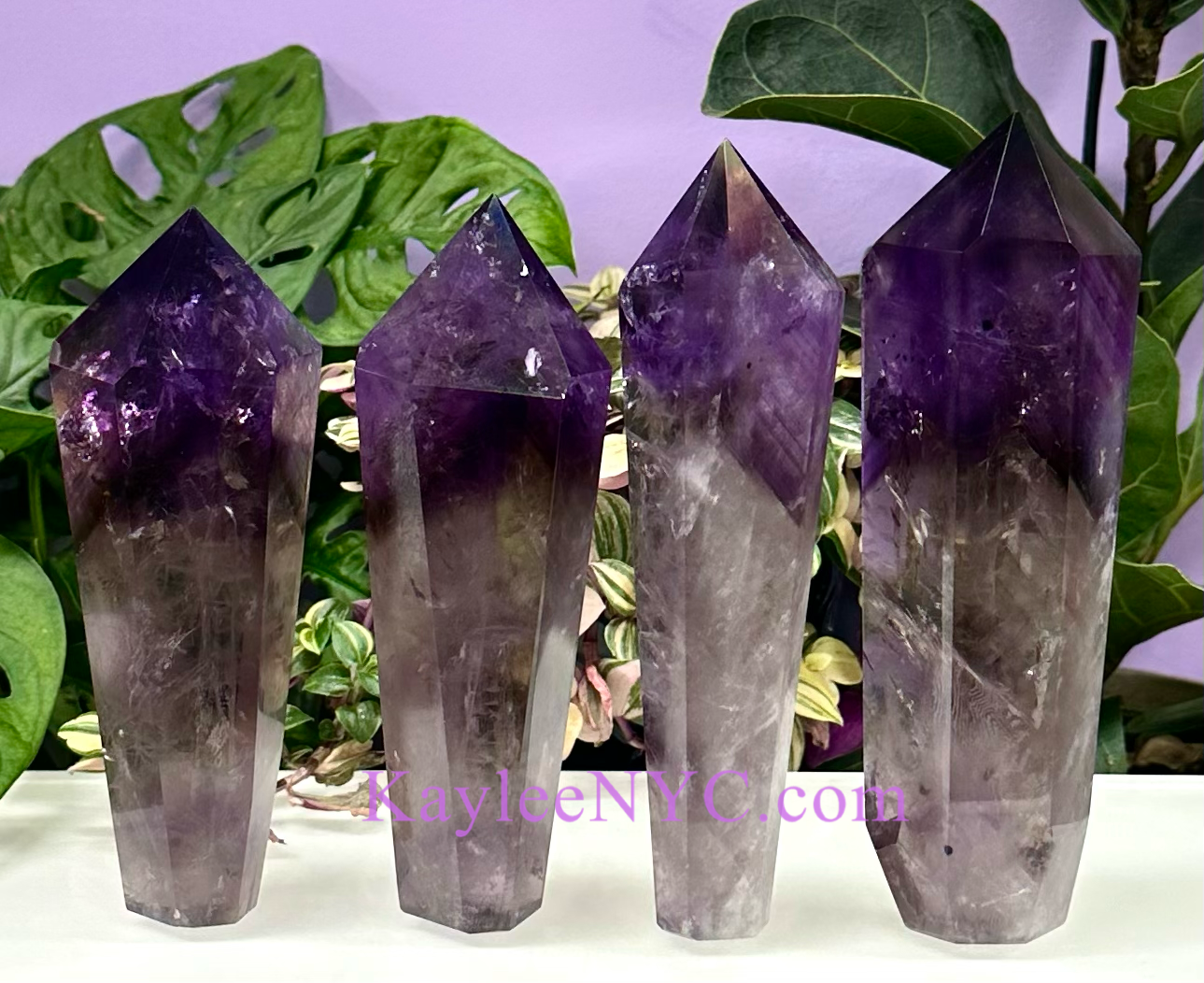 Wholesale Lot 3-4 Pcs Natural Bahia Amethyst Wand Dragon’s Teeth 2.8-3lbs