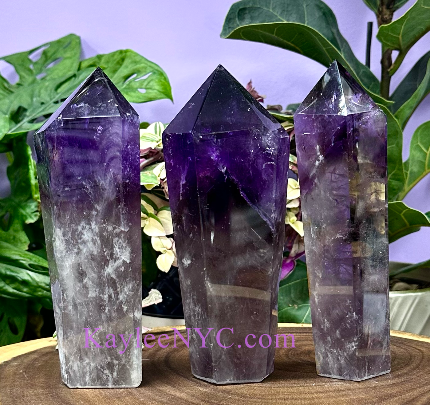 Wholesale Lot 3-4 Pcs Natural Bahia Amethyst Wand Dragon’s Teeth 2.8-3lbs