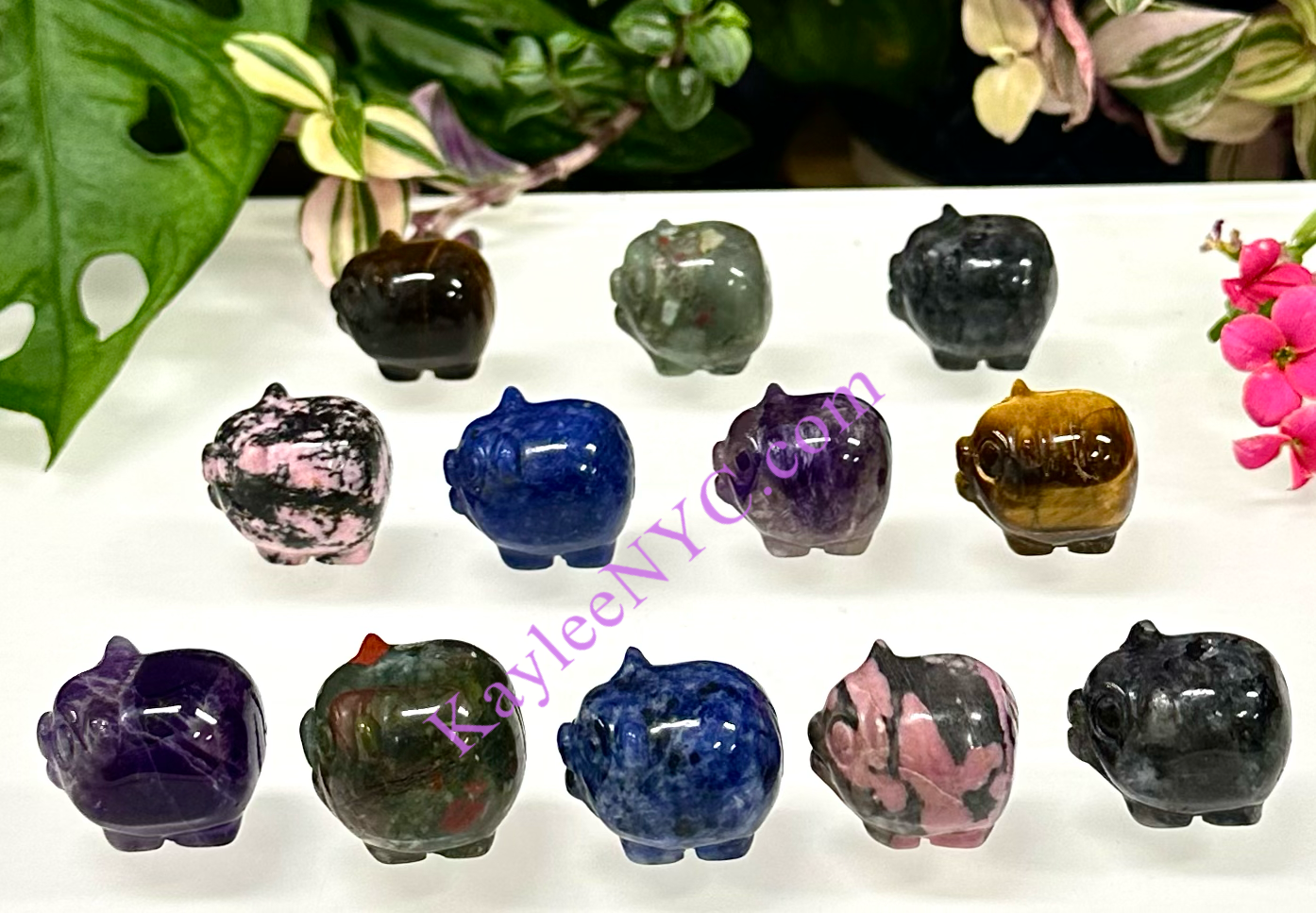 12 PCs 1” Natural Crystal Pig