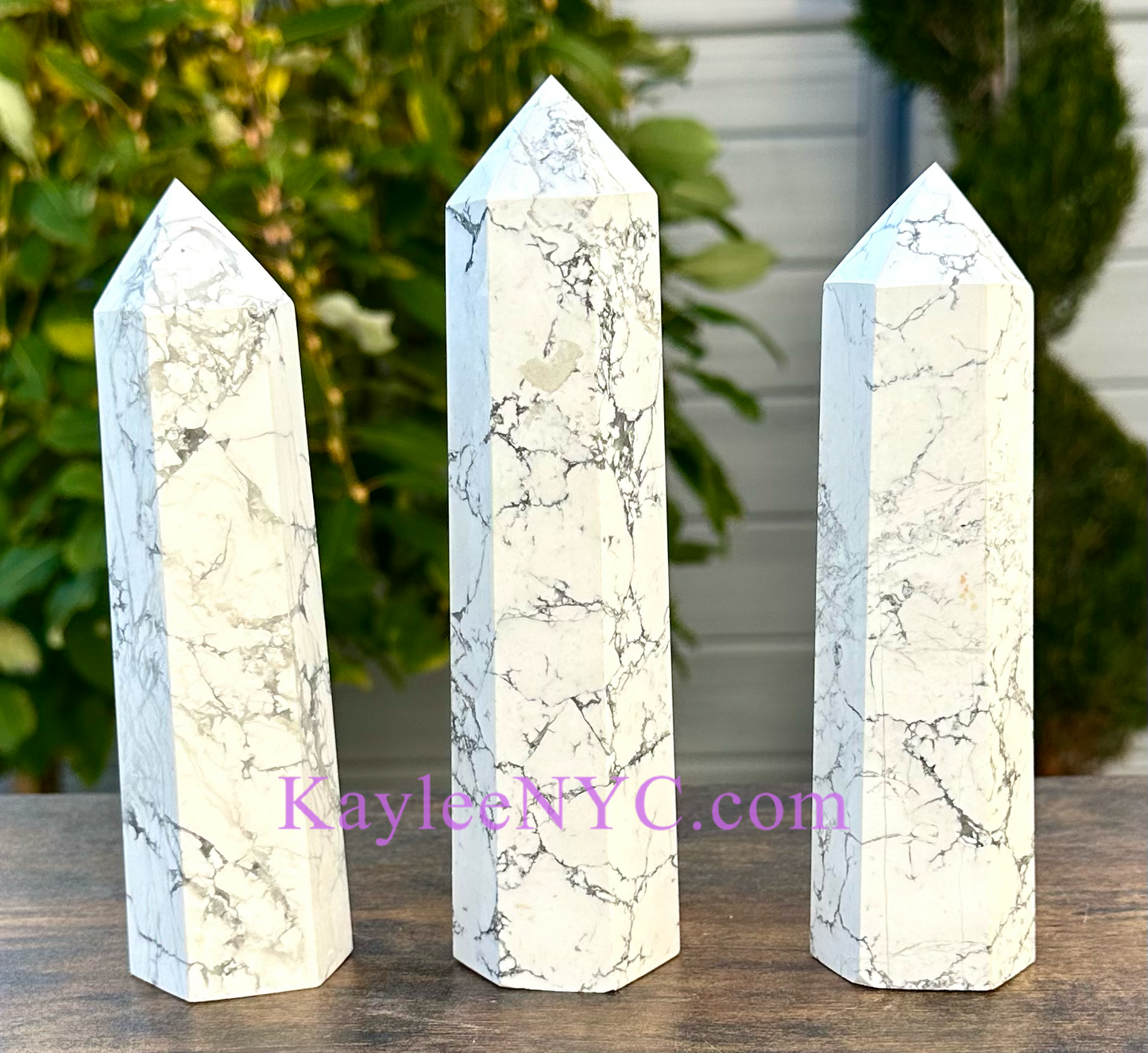 3 PCs large Natural Howlite Obelisk Tower