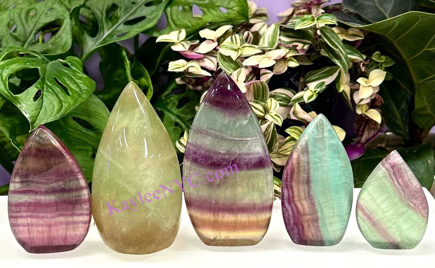 5 PCs Natural Candy Fluorite Freeform