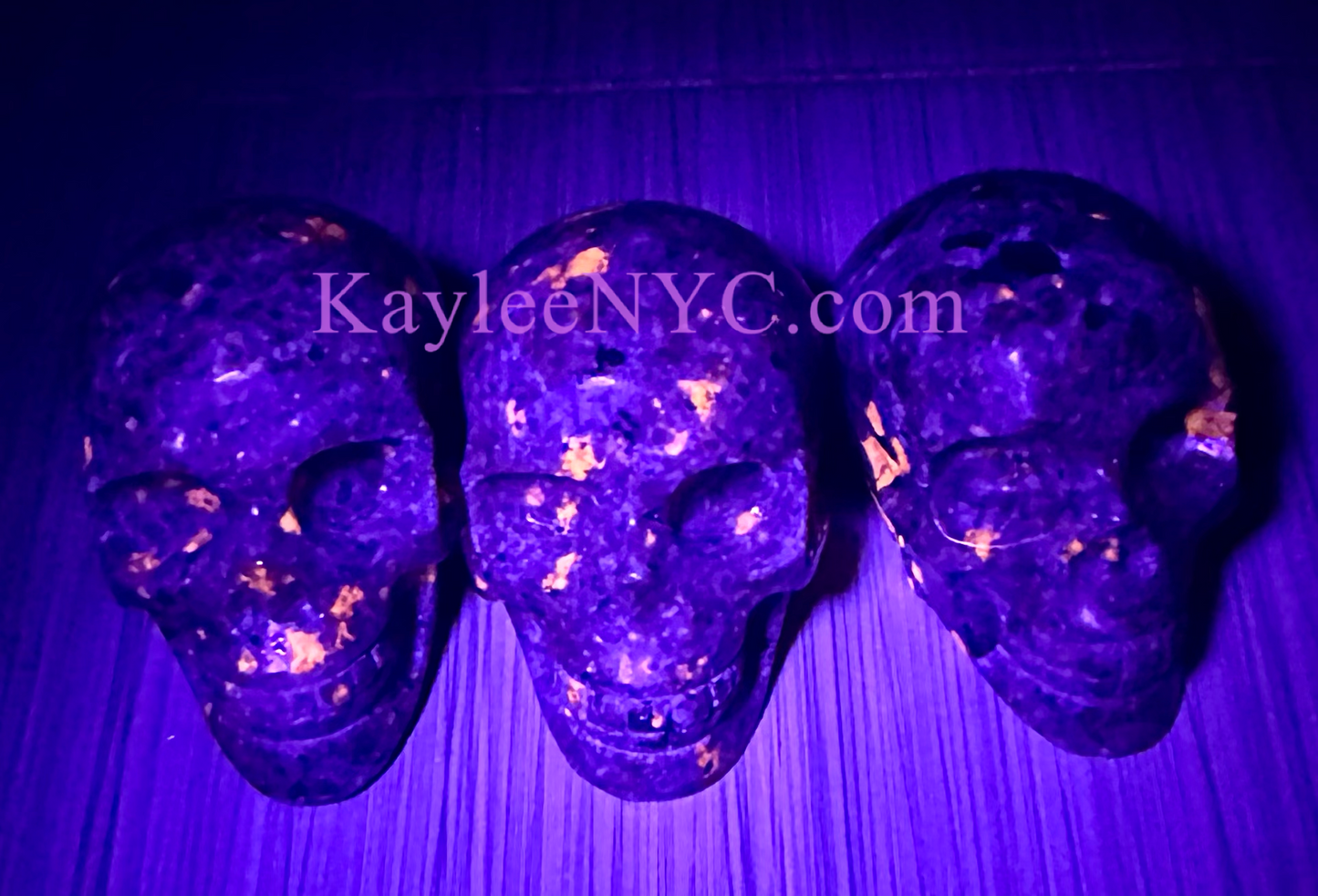 Wholesale lot 3 Pcs Natural Emberlite aka Yooperlite Crystal Skull